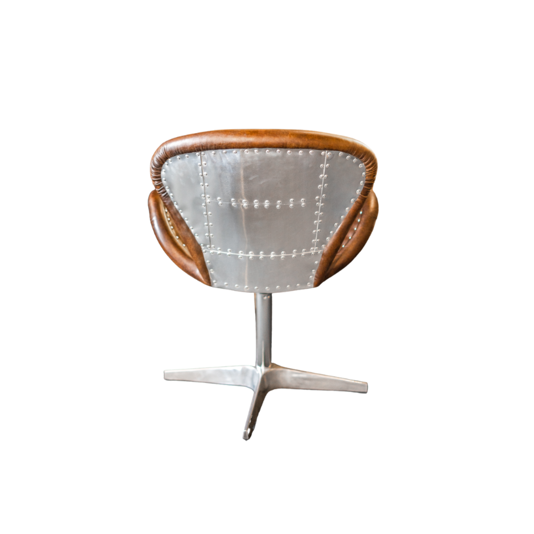 Swivel Chair Leather With Stainless Steel Base image 2